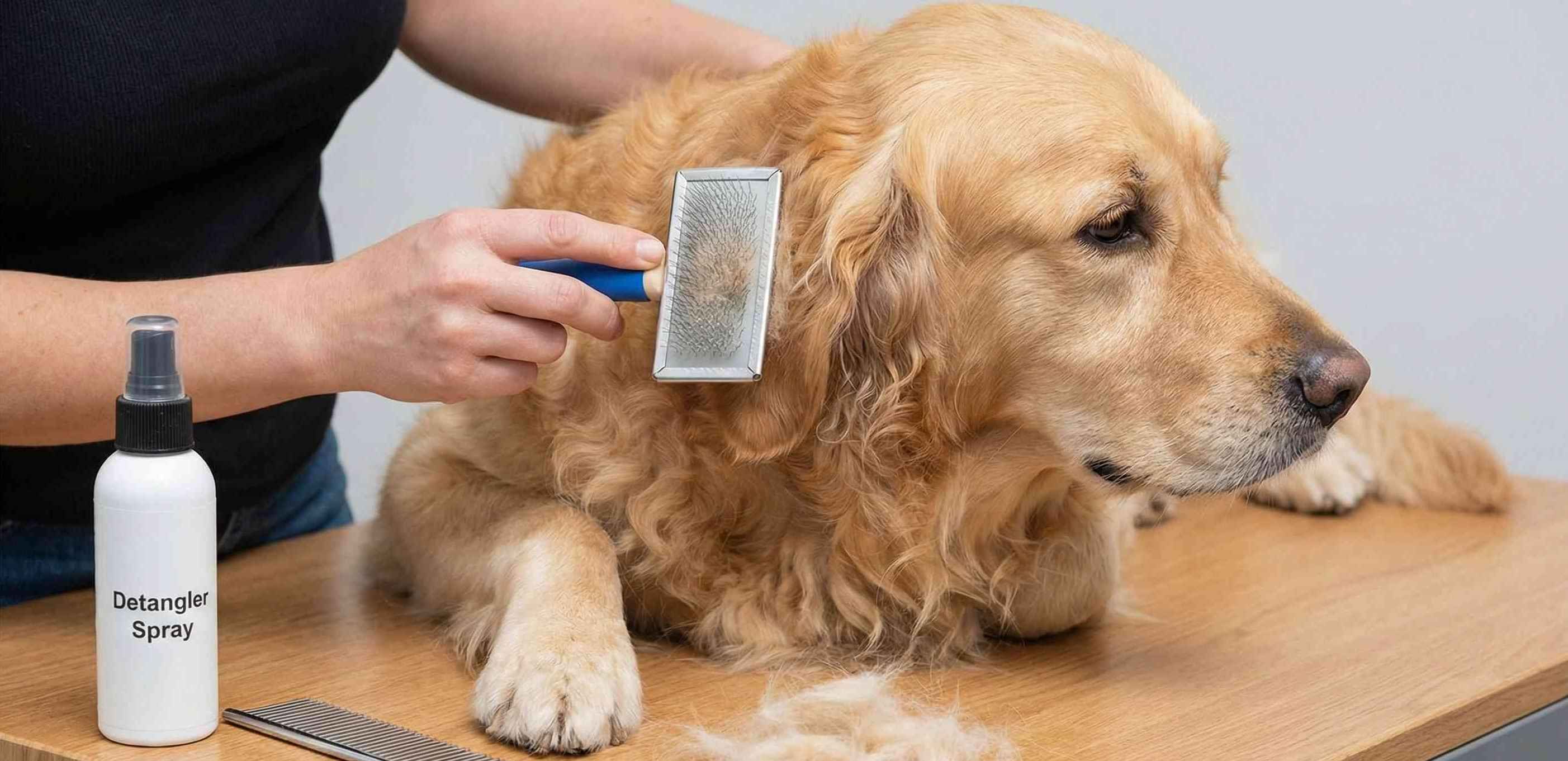 Dog with beautifully maintained tangle-free coat